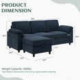 thumbnail image 5 of Sobaniilo 79" Convertible Sectional Sofa Couch, Linen Fabric L Shaped Couch with Reversible Ottoman, 3-Seat Small Sectional Sofa Couches for Living Room, Apartment, Small Space, Beige, 5 of 8