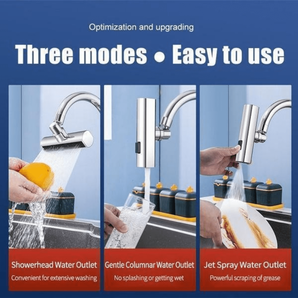 LigoWave Waterfall Kitchen Faucet 360° Rotation 3 Water Spary Modes Showerhead Water Outlet Water Saving For Kitchen Bathroom