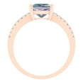 thumbnail image 4 of 1.62 ct Princess Cut Blue Moissanite Solitaire with Simulated Diamond Accents 18K Rose Gold Womens Engagement Ring, 4 of 5