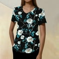 thumbnail image 5 of Black Scrubs Women,Floral Print Medical Tops - Quick-Dry Scrub Blouse with Utility Pockets - Light Blue - XL, 5 of 5