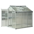 thumbnail image 1 of Outsunny 6'x6.25'x6.4' Walk-in Garden Greenhouse Polycarbonate Panels Plants Flower Growth Shed Cold Frame Outdoor Portable Warm House Aluminum Frame, 1 of 10