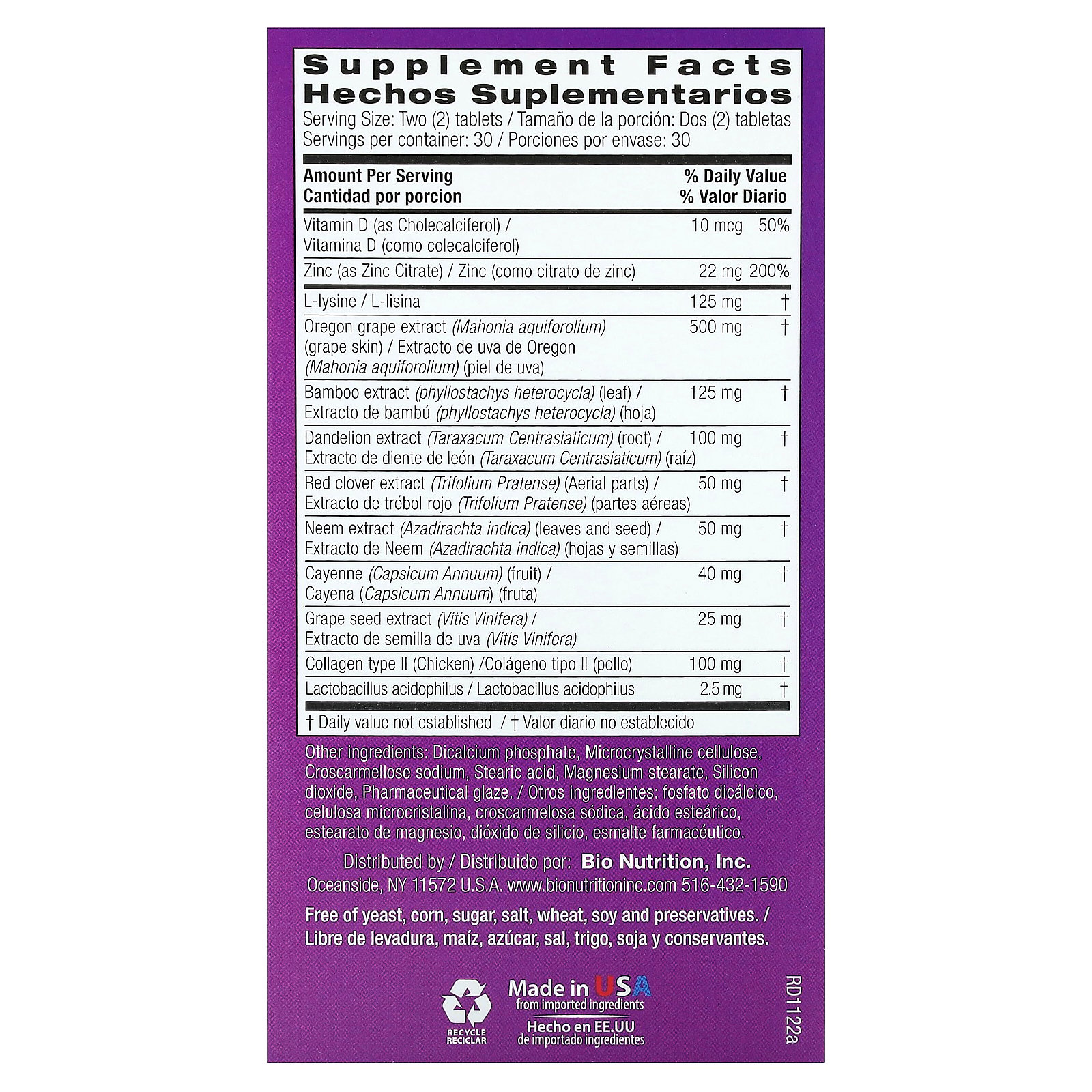 Bio Nutrition Inc. Total Skin Wellness, 60 Ct