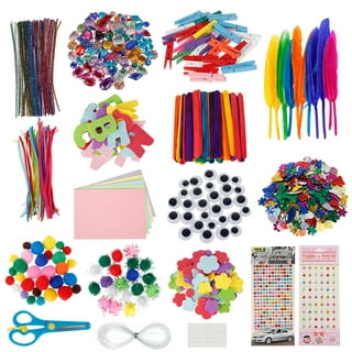YANSION 1000Pcs DIY Arts and Crafts Supplies Craft Art Supply Kit, D.I.Y.  Crafting Collage Arts Set for Kids Toddlers Age 3+, Educational Toy Set for