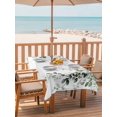 thumbnail image 2 of Outdoor Table Cloth with Umbrella Hole and Zipper, Eucalyptus Leaves Waterproof Rectangle Tablecloth 54"x80", Spring Sage Green Summer Botanical Washable Table Cover for Outside Party Patio Picnic, 2 of 8