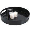 thumbnail image 1 of Round Shape Serving Tray For Home Use 35.00x35.00x5.70cm Black Plastic Decorative Object Holder 1pack, 1 of 2