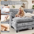 thumbnail image 6 of JONPONY 111" Modular Cloud Couch, L Shaped Sectional Sofa with Movable Ottoman,3 Oversized Seats Sleeper Couches for Living Room, Apartment,Lightgrey, 6 of 8