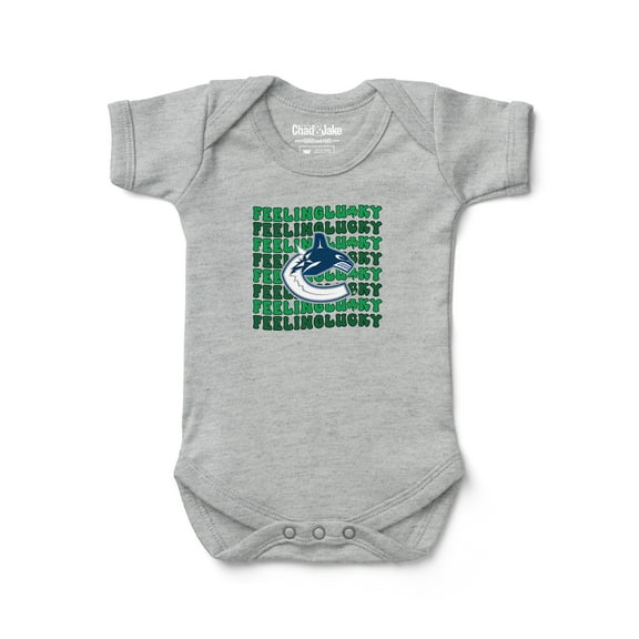 Newborn Chad & Jake Heather Gray Vancouver Canucks Feeling Lucky Bodysuit
