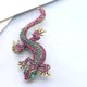thumbnail image 5 of Bonitos broches de animales Broche de cristal brillante chapado en oro rosa y platino Broche de ojo de gato rosa Alfileres Rosa roja, 3,3*6,2 CM, 5 of 5