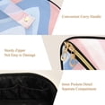 thumbnail image 5 of FORMRS Makeup Bag Travel Cosmetic Organizer for Women Fold Flat Zipper Pouch with Handle, Abstract Blue, 5 of 8