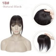 thumbnail image 5 of MY-LADY Hair Toppers for Women Real Human Hair with Bangs 3 Clip In Remy Topper Hairpiece for Thin Hair Natural Looking Hair Extensions 10inch #1B Natural Black, 5 of 8