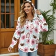 thumbnail image 3 of DISNIMO Butterfly Flower Printed Hoodies for Women Long Sleeve Sweatshirts Waffle Pullover Tops Fall Winter Clothes, XL, 3 of 7