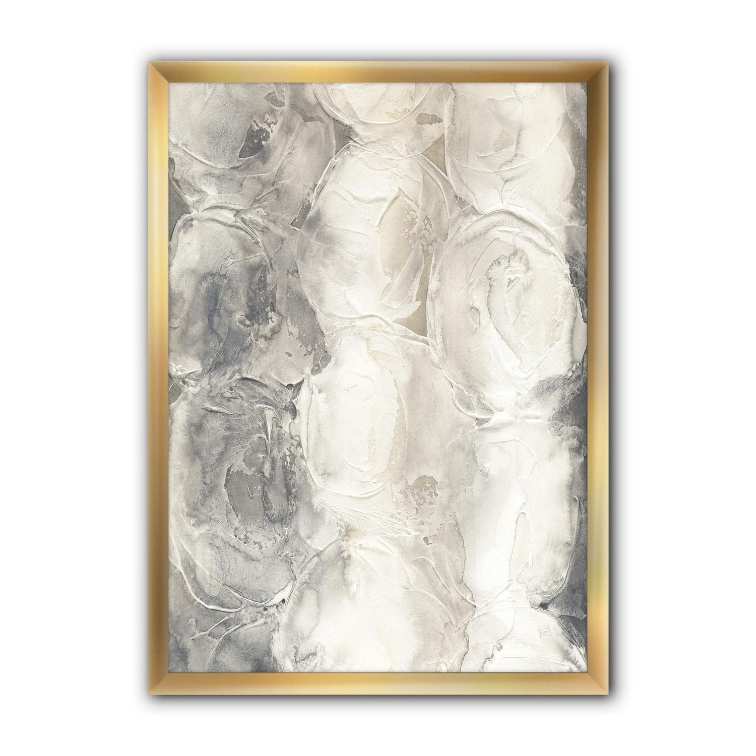 Designart Gray Circles I Framed Wall Art