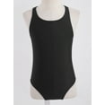 thumbnail image 3 of IEFIEL Kids Girls One Piece Swimsuit Racer Back Swimwear Quick Dry Bathing Suit A Black 16, 3 of 7