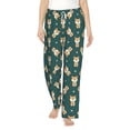 thumbnail image 2 of Goofa Cute Shiba Printed Soft Pajama Pants for Women, Wide Leg Comfy Casual Lounge Yoga Pants-Large, 2 of 9
