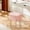 Pink, variant on Kelno Vanity Stool Chair Faux Fur Padded Seat Ottoman with Hidden Storage Metal Legs with Anti-Slip Feet,White