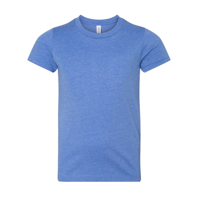 BELLA+CANVAS T-Shirt Jersey à Manches Courtes 3001Y, S, Bleu Columbia Chiné