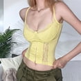 thumbnail image 3 of Gupgi Women Lace Camisole Spaghetti Strap Backless Tank Tops Summer Vest Slim Fit Low Cut Tops, 3 of 9