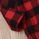 thumbnail image 5 of Bebé Niño Niña Franela Estampado Camisa A Cuadros Manga Larga Botón Mameluco Mono Ropa Rojo 0-3 Meses, 5 of 5