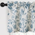 thumbnail image 4 of Hiasan Farmhouse Linen Valance Curtains for Kitchen, Floral Rustic Rod Pocket Valance for Living Room Bedroom, 42 x 18 Inch Window Valance, Blue on Protea Silhouette, 1 Panel, 4 of 8