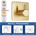 thumbnail image 2 of Matte Brushed Gold Adhesive Hooks 15LB (Max) Non Tarnish Sticky Hooks for Hanging Towels, Coat, Cloth, Purse, Hat, Key, Self-Adhesive Towel Holder for Shower Closet Bathroom-4 Packs, 2 of 15