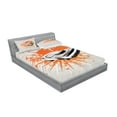 thumbnail image 2 of Ambesonne Vintage Fitted Sheet & Pillow Sham Set, Classic Sports Car, Full, Grey Orange, 2 of 2