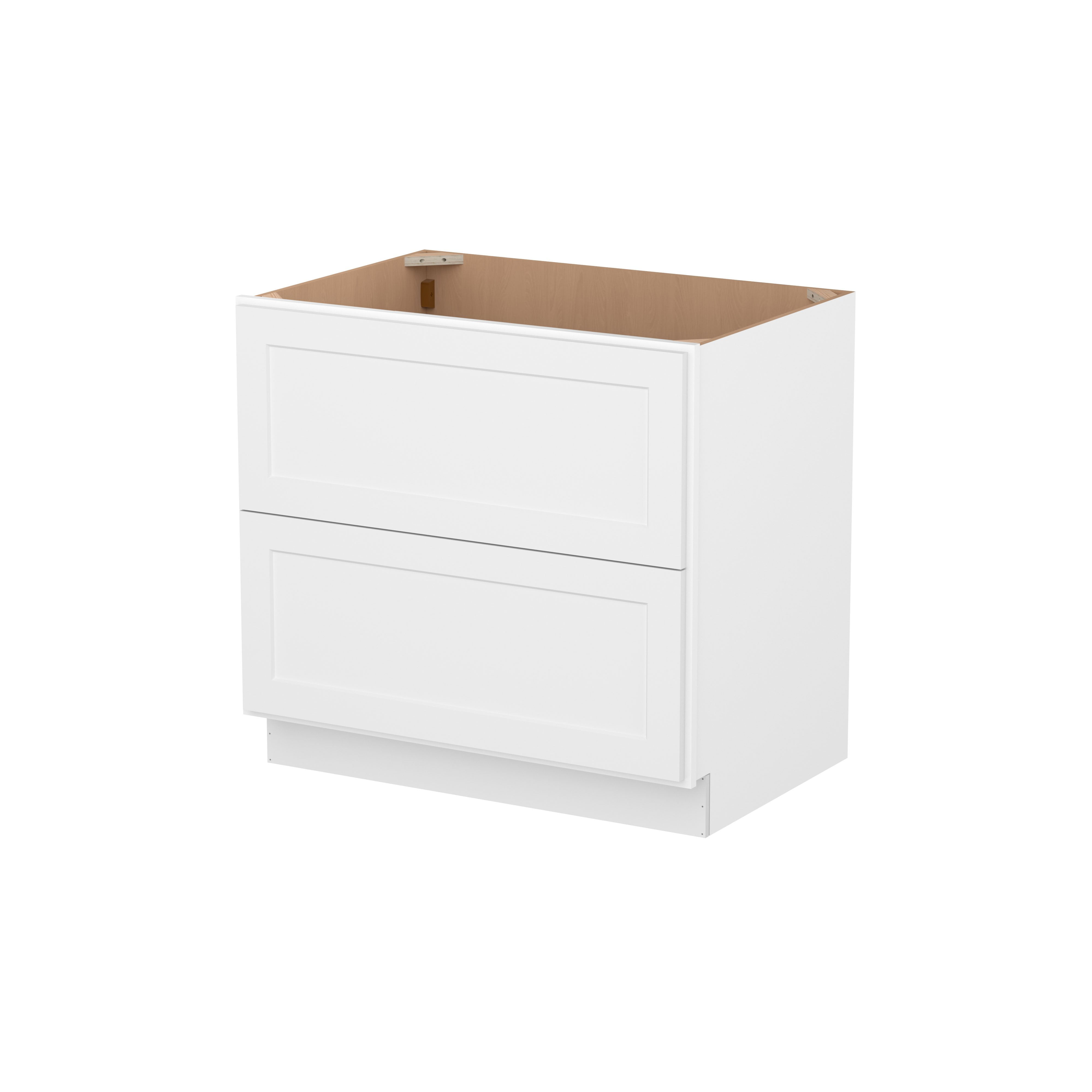 Furinno Shaker Drawer Base Kitchen Cabinet with 2-Drawers, Ready to Assemble, 24 D x 36 W x 34.5 H, White