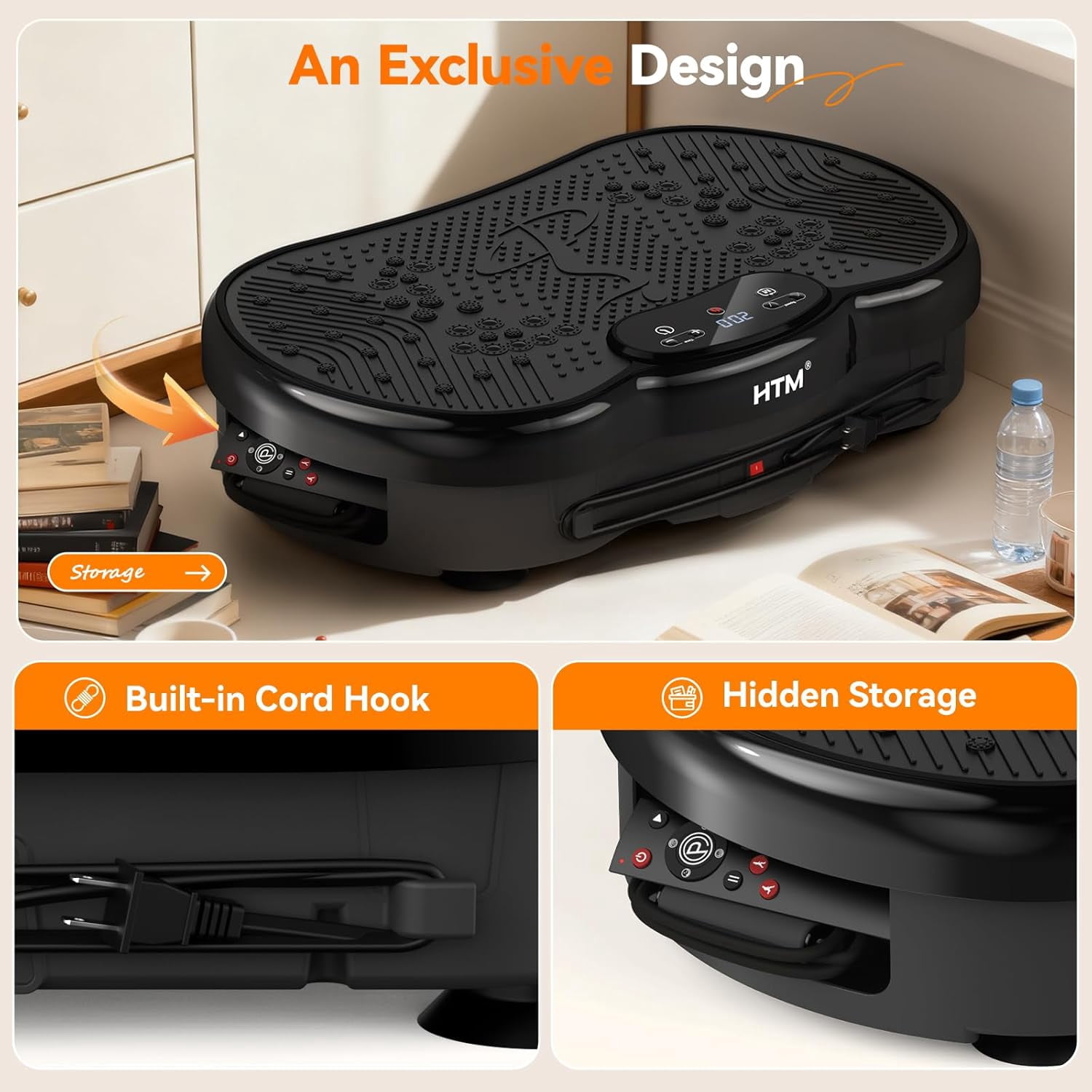 Vibration Plate Exercise Machine - 300 lbs Capacity, 120 Speeds, 9 Modes for Home Fitness & Muscle Toning
