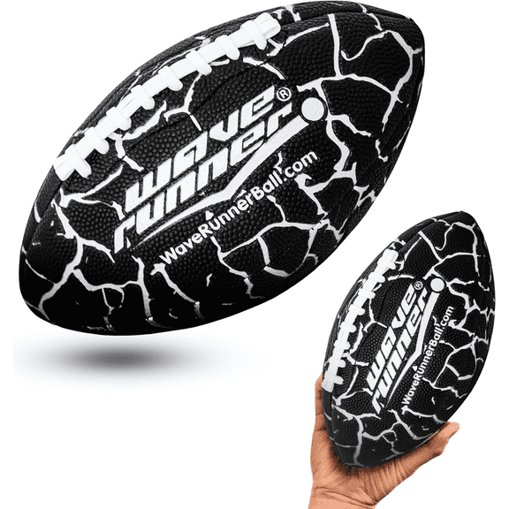 Wave Runner Grip It Waterproof Junior Size Football, 9.25-Inch, Durable Double-Laced, Ideal for Beach, Pool, and Outdoor Games Silver