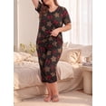 thumbnail image 3 of Cueply Women Plus Size Pajamas Set Short Sleeve Pjs Sleepwear Loungewear Nightwear with Pockets, 3 of 7