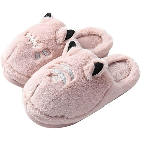 

PIKADINGNIS Cute Animal Slippers for Women Cozy Plush Faux Fur House Slide Memory Foam Shoes