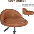 thumbnail image 6 of YEXJ Rolling Stool Adjustable Swivel Stools Chair with Wheels & Back Support Round Tattoo PU Leather Salon Stools for Massage Spa-Retro Brown, 6 of 9