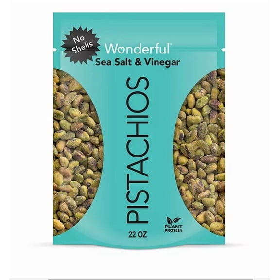 Wonderful Pistachios, No Shells, Sea Salt & Vinegar Flavored Nuts (22 oz.)