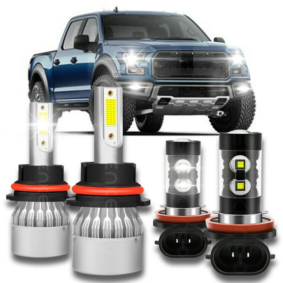 For 1999-2003 Ford F-150 6000K LED Headlight High/Low Beam Fog Light Bulbs Combo 4PCS