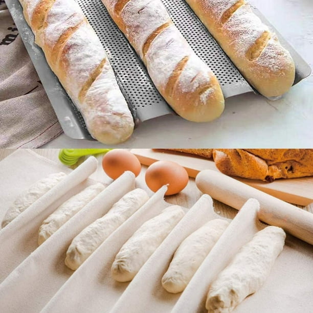 ShenMo 1pcs(45*75cm、coton chanvre)Toile de boulangerie, tissu en lin pour  la fermentation du pain, la cuisson de la pâte, plateau / tapis à  baguettes, accessoires de cuisine 