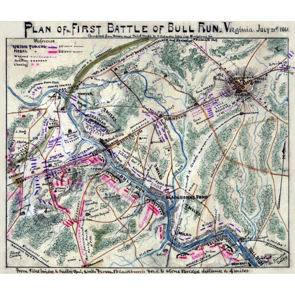 First Battle of Bull Run Virginia July 21st 1861 Area surrounding Bull