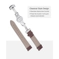 thumbnail image 4 of Uxcell Cowhide Leather Band Deployment Buckle Watch Strap 23mm Leather Strap, Brown, Silver, 4 of 7
