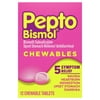 Pepto Bismol Original Chewable Tablets for Upset Stomach & Diarrhea Relief, over-the-Counter Medicine, 12 Ct