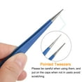 thumbnail image 4 of Unique Bargains Precision Straight Tip Tweezer Stainless Steel Multifunctional Dark Blue 4Pack, 4 of 5