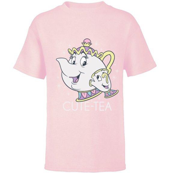 Disney Beauty and the Beast Mrs. Potts and Chip Mother's Day T-Shirt - Short Sleeve T-Shirt for Kids - Customized-Soft Pink