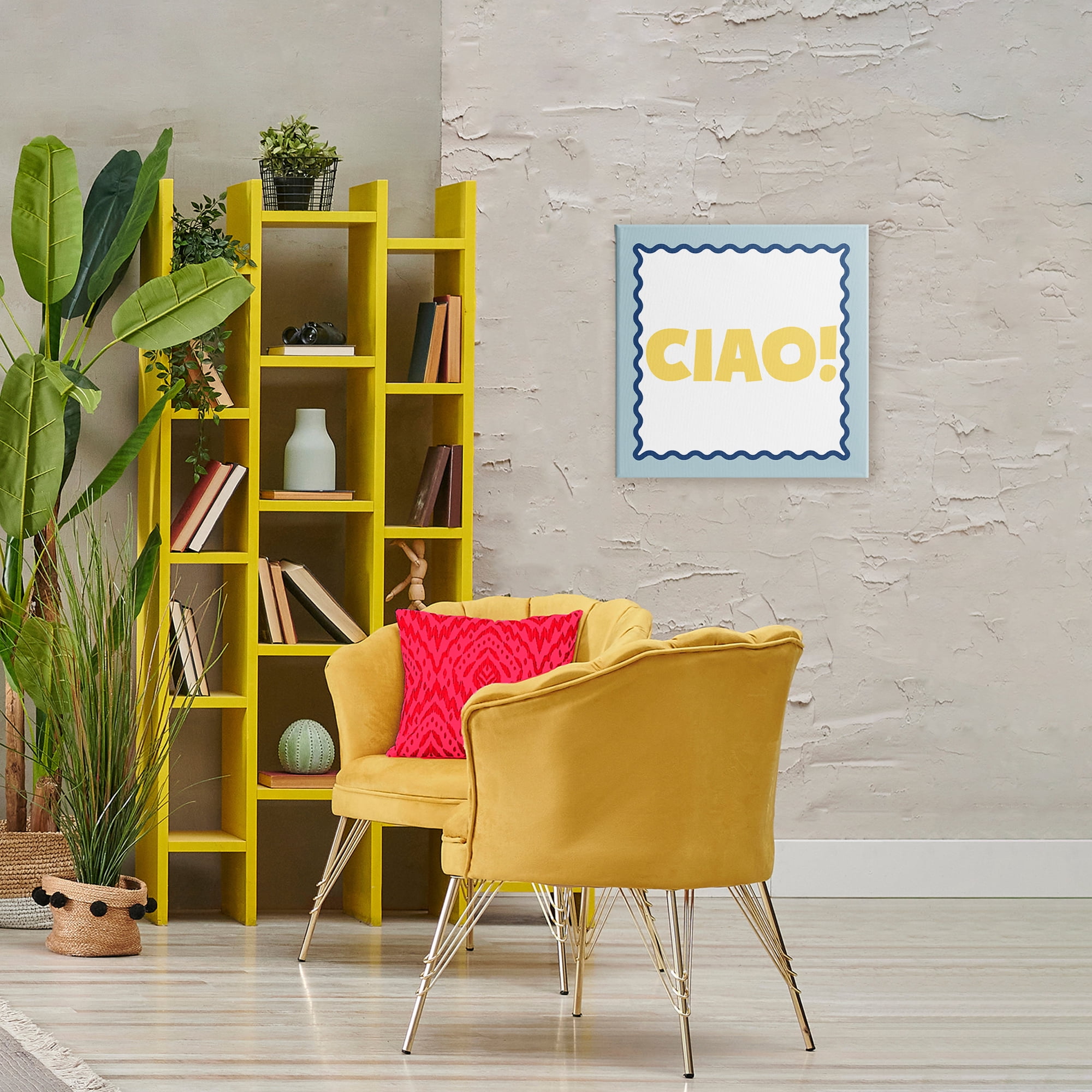 Stupell Industries CIAO! Bold Yellow Typography Canvas Wall Art, design by SD Graphics Studio
