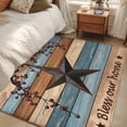 thumbnail image 4 of Texas Star Vintage Area Rugs 3'x5', Washable Small Throw Rugs for Living Room Bedroom, Berry Navy Blue Brown Wooden Indoor Outdoor Rug Non-Slip Low Pile Carpet Runner Reversible Floor Mats, 4 of 8