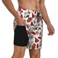 thumbnail image 3 of Balery Red Food Mens Swim Trunks Swim Shorts for Men Quick Dry Inseam Beach Shorts with Compression Liner Pocket-Medium, 3 of 9