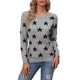 thumbnail image 1 of Sweaters for Women Star Pullover Sweater Tops Crew Neck Long Sleeve Casual Winter Sweaters Alsol Lamesa, 1 of 6