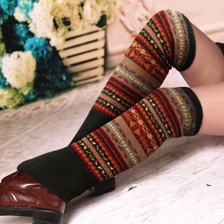 

1 Pair High Elasticity Women Leg Warmers Breathable Acrylic Fiber Trendy Classic Winter Leg Warmers for Daily