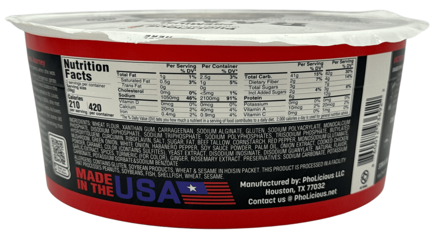 PhoLicious Spicy BEEF Premium Ramen, Instant, 4 Pack / 4.19 Ounce Bowls, Fresh Ingredients