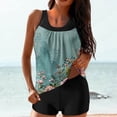 thumbnail image 4 of Nrmvnmi Tankini Swimsuits for Women 2 Piece Bathing Suits Floral Prints Round Neck Swim Tank Top with Boy Shorts Modest Swimwear Mothers Day Gifts, 4 of 6