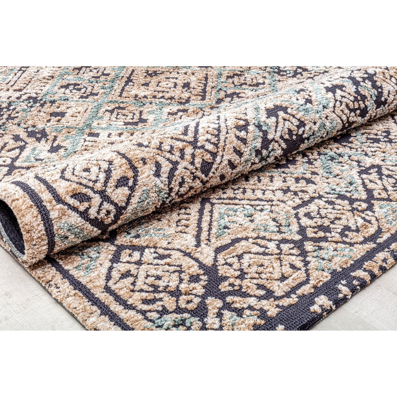 Rugs America GA15A Smoky Nights Abstract Vintage Navy Area Rug, 5’0”x7’0” Ideal for Living Room, Bedroom, Dining Room and More