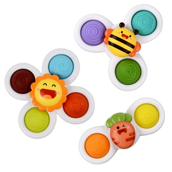 Toddler Infant Kids Fidget Spinner With Suction Cup Simple Bubble Toy Autism Stress Relief Gift