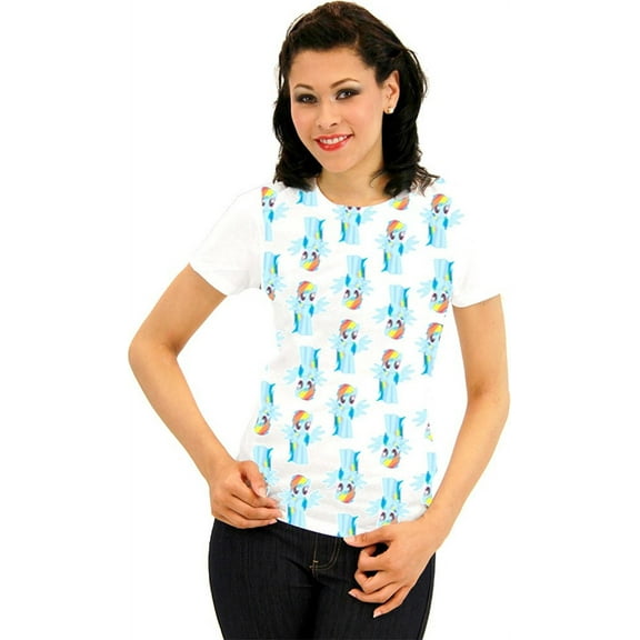 My Little Pony Rainbow Dash All Over Juniors White T-Shirt