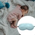 thumbnail image 4 of para dormir de seda natural, lindo, cómodo, elástico, transpirable, para cubrir los ojos del bebé Azul jinwen Cubierta de sueño de seda, 4 of 7